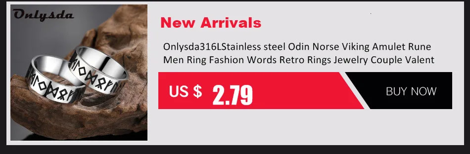 Viking Stainless Steel Celtics Knot Ring Men Nordic Trinity Wedding Stone  Women's Band Promise Jewelry OSR933