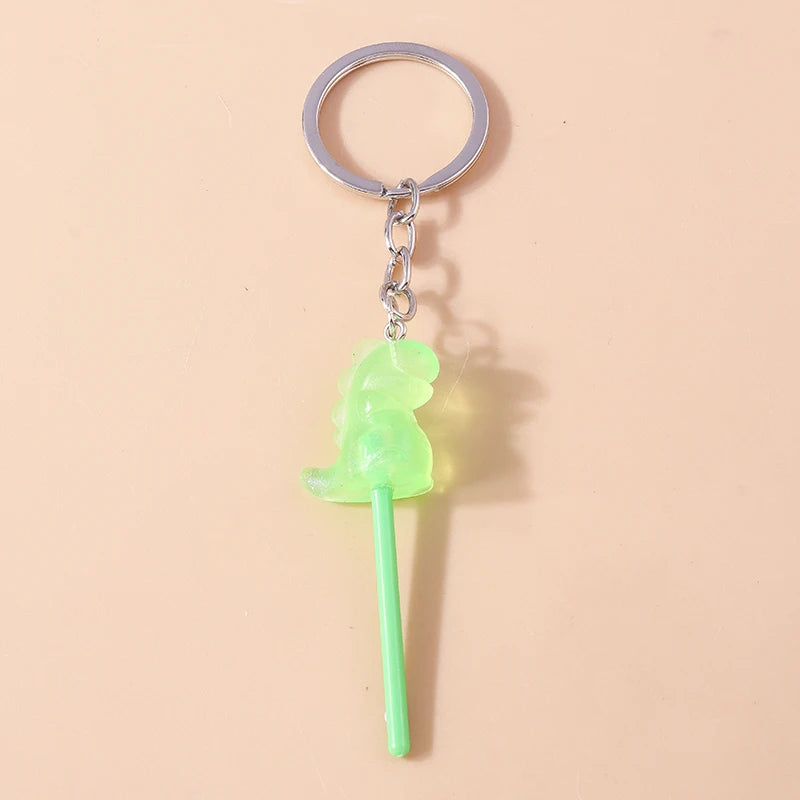 Lovely Resin Candy Lollipop Keychain Mini 3D Simulation Food Key Rings for Men Women Handbag Pendants DIY Kids Jewelry Gifts as picture shows 14