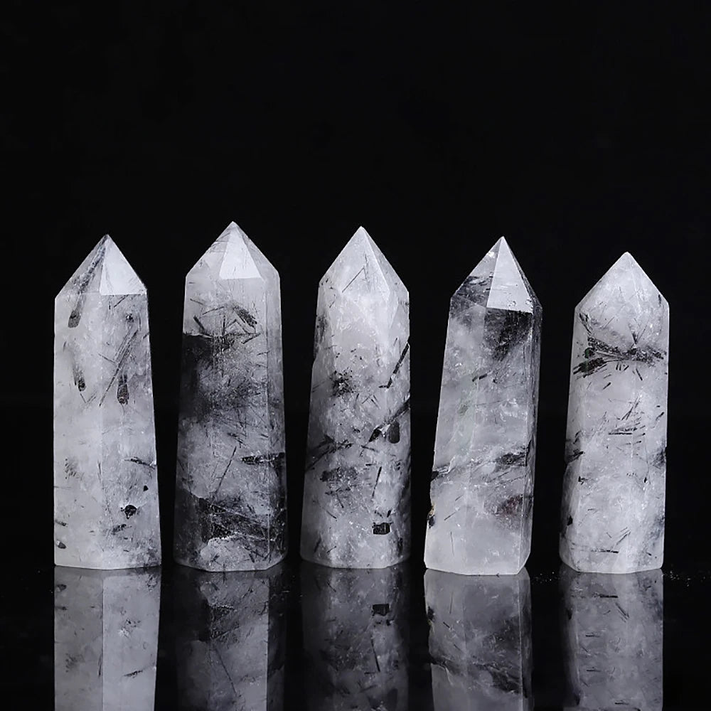 Natural Stone Single Point Wand Stone Mineral Crystal Stones Crafts Home Decoration Hexagonal Prism Christmas Gifts