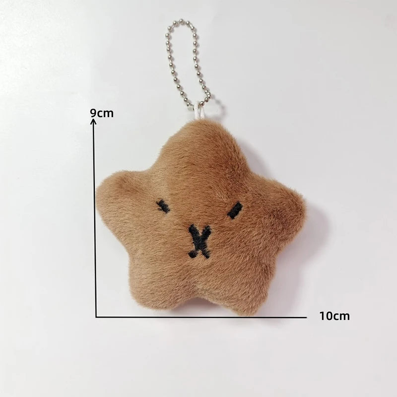 Cute Capybara Plush Toy Key Chain 12cm Stuffed Animals Keychain Bag Key Ring Pendant Car Key Accessories 9x10cm