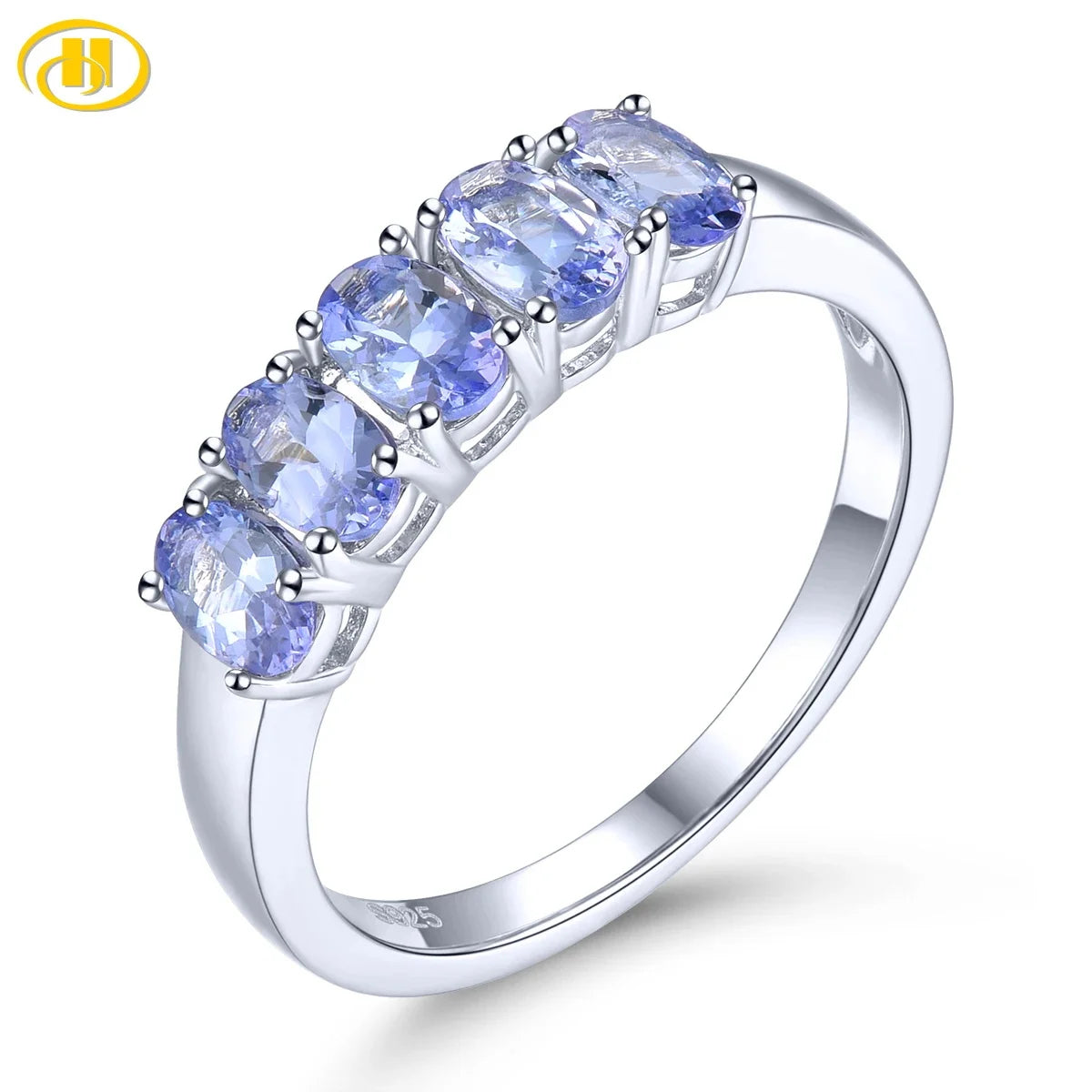 Natural Tanzanite Solid Silver Women Ring 1.2 Carat Genuine Gemstone Classic Wedding Anniversary Fine Jewelry Gifts Top Quality