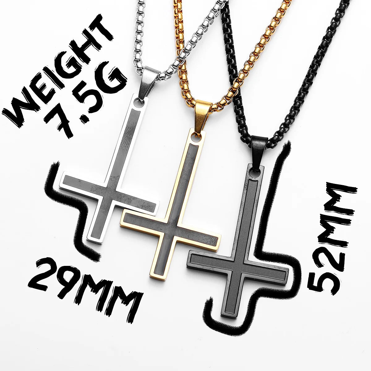 Saint Peter's Cross Simple Amulet Stainless Steel Men Necklaces Pendant Chain Punk Women Fashion Jewelry Gifts Wholesale Dropshiping