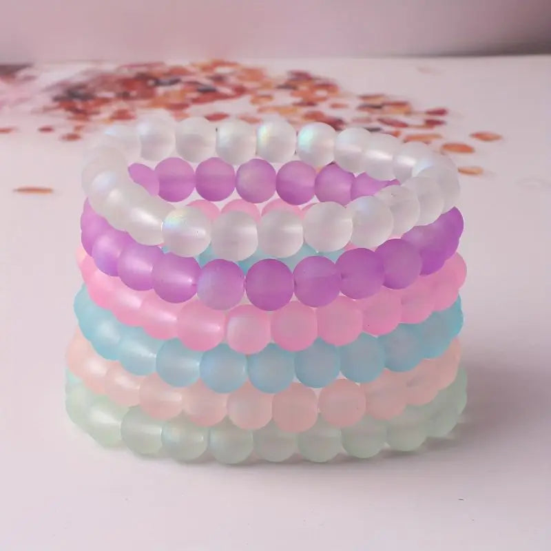 5-piece set 6-piece set 10-piece random color set natural crystal bead bracelet men's and women's elastic bracelet