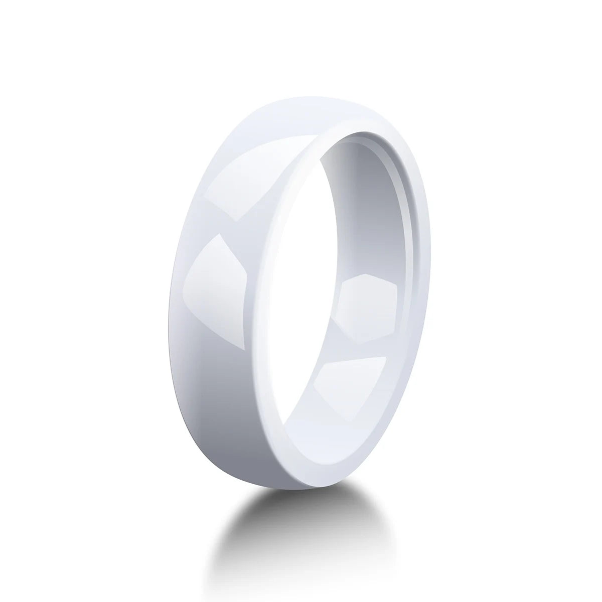 PINANNIE 6mm Wide Ceramic Ring for Men & Women, Wedding Band, Polished Jewelry Anniversary Gift for Him Her