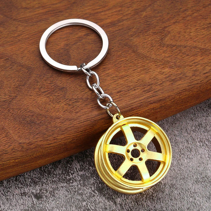Car Speed Gearbox Gear Head Keychain Manual Transmission Lever Metal Key Ring Car Refitting Metal Pendant Creative Keychain 2023 XLG-Alluvial gold