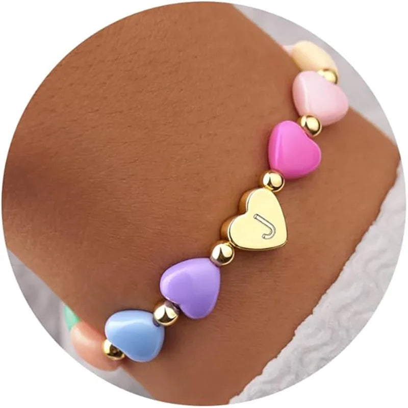 Easter Basket Stuffers for Teen Girls Kids Women,  Letter A-Z Charm Bracelet, Birthday Gifts for Ganddaughter, Sisters, Toddler
