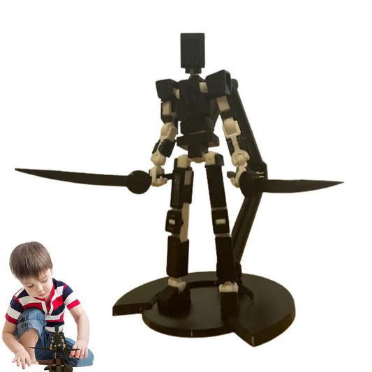 Parent-children Game Educational Toy Multiple Joints 3D Movable Figurine Robot Toy Standing Freely Pose Robot Desktop Decor