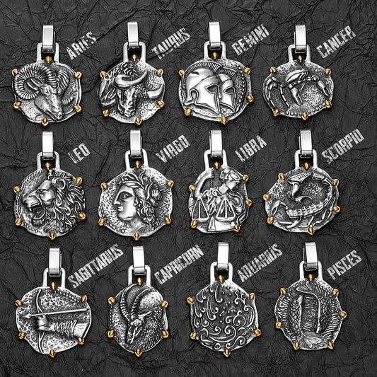 Twelve Constellations Stainless Steel Man Necklaces Pendant Chain Couple Gifts Women Fashion Jewelry Gifts Wholesale Dropshiping