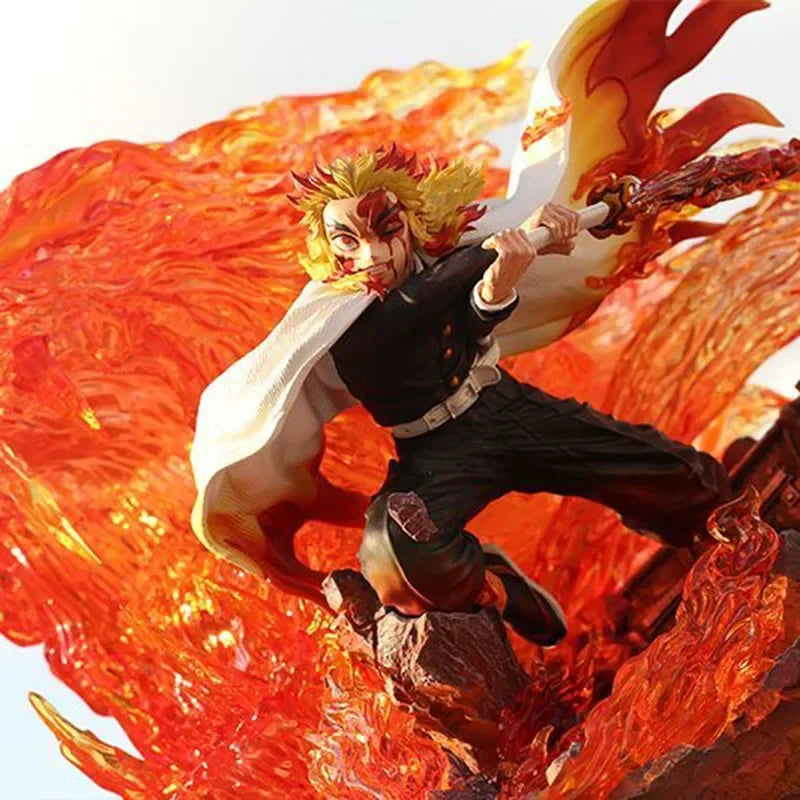 27cm Demon Slayer Rengoku Kyoujurou Luminous Action Figure Fantasy PVC Anime Figurine Model Luminous Statue Collection Toys Gift