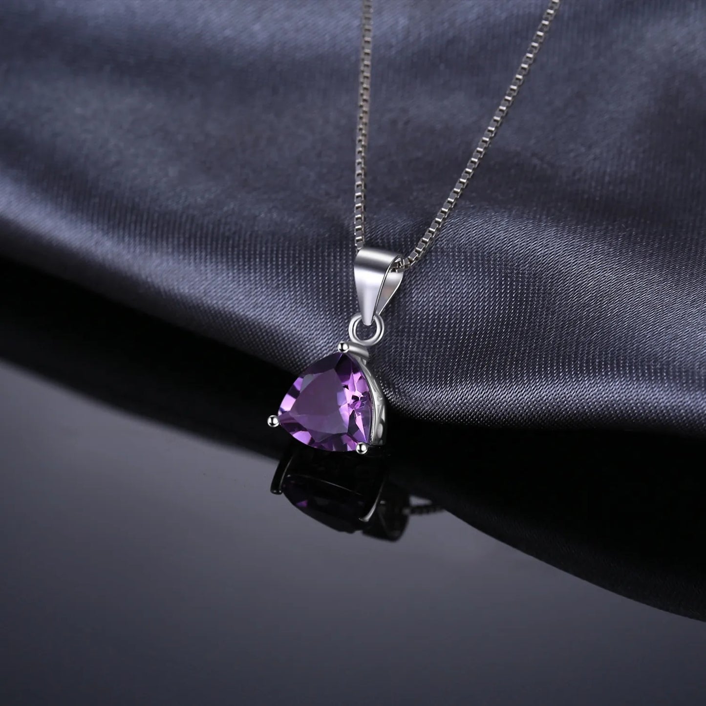 JewelryPalace 1.6ct Natural Amethyst 925 Sterling Silver Pendant Necklace for Women Fashion Gemstone Choker Without Chain