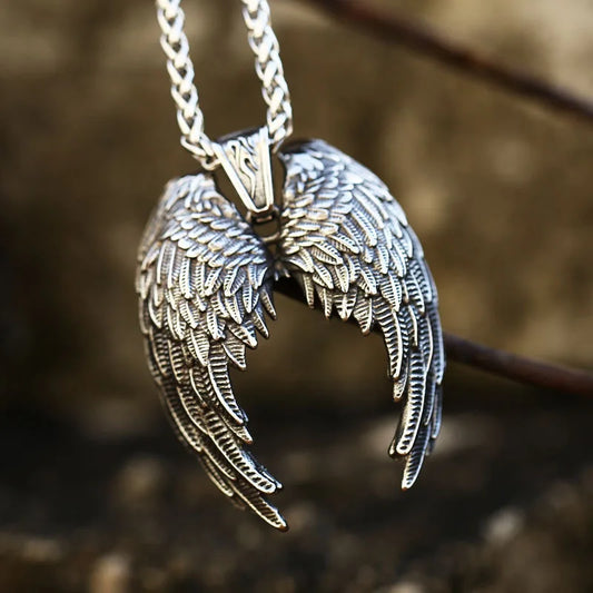 Angel Wings Stainless Steel Men Women Necklaces Pendants Chain Punk Rock Vintage Fashion Jewelry Accessories Gift Wholesale