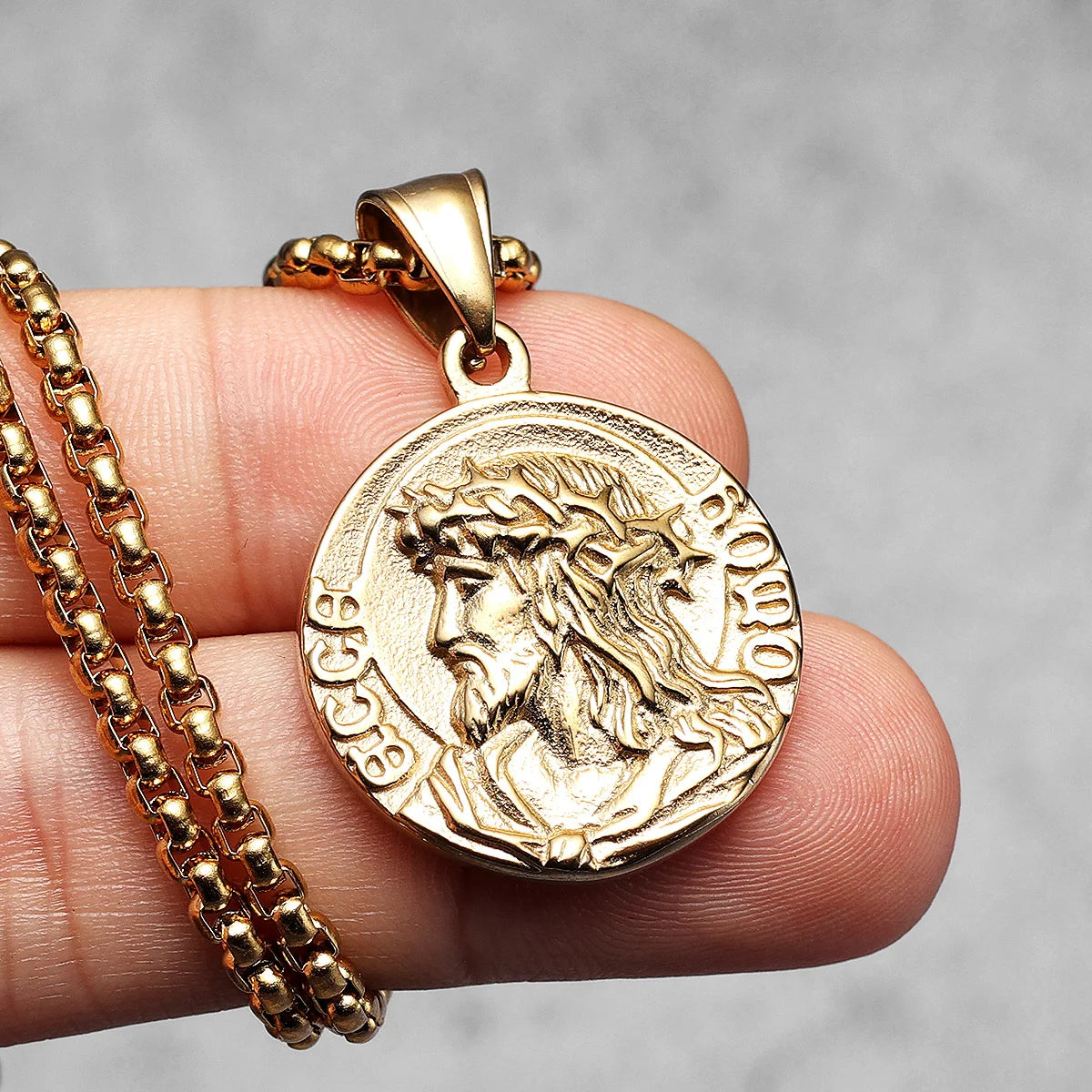 Jesus Simple Amulets Stainless Steel Men Necklaces Pendant Chain Punk For Women Fashion Jewelry Gifts Wholesale Dropshiping