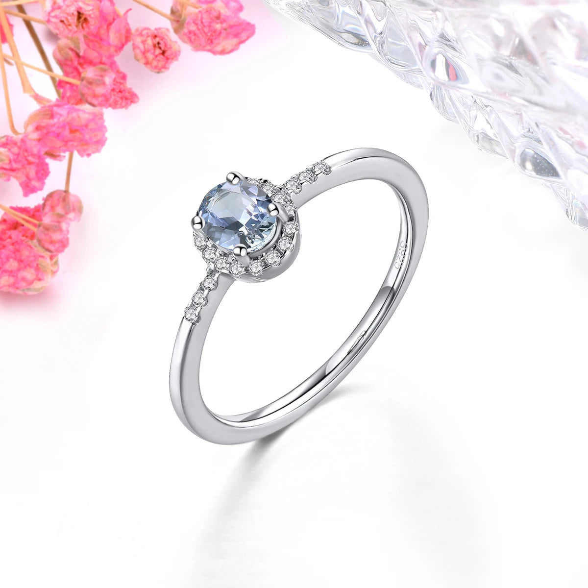 Natural Tanzanite Sterling Silver Ring Light Color 0.35 Carats Genuine Gemstone Women Daily Simple Style S925 Fine Jewelrys