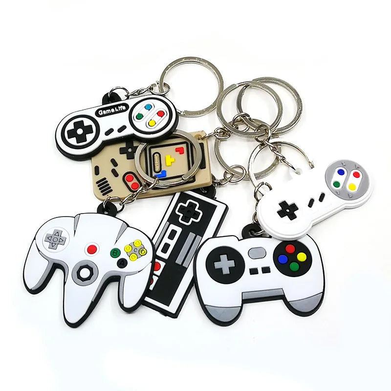 Game Machine Keychain & Keyring Cute Gamepad Boy Joystick Key Chain PS4 Game Console Keychains Bag Car Hanging Ring Accessories