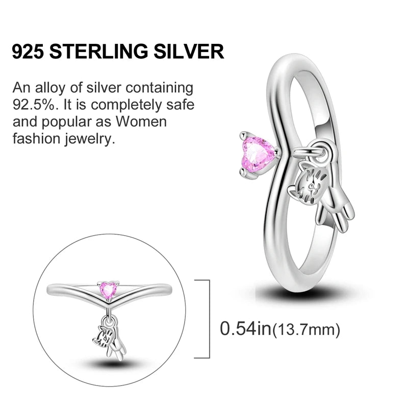 925 Sterling Silver Infinite Love Ring Original Luxury Design Zircon Finger Rings For Women High Quality Wedding Jewelry Gift