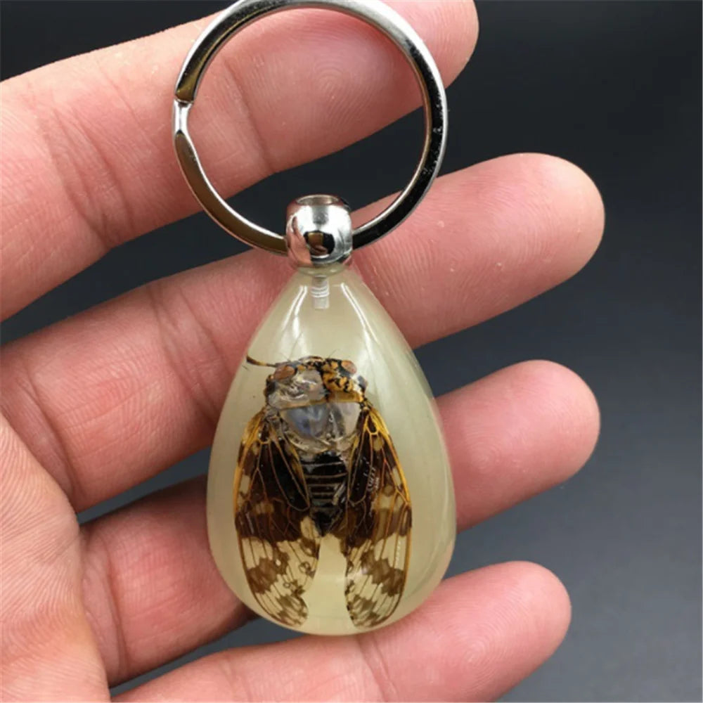 Car luminous amber insect keychain pendant for Citroen 2002 2004 2006 Daewoo c3 c4 2009