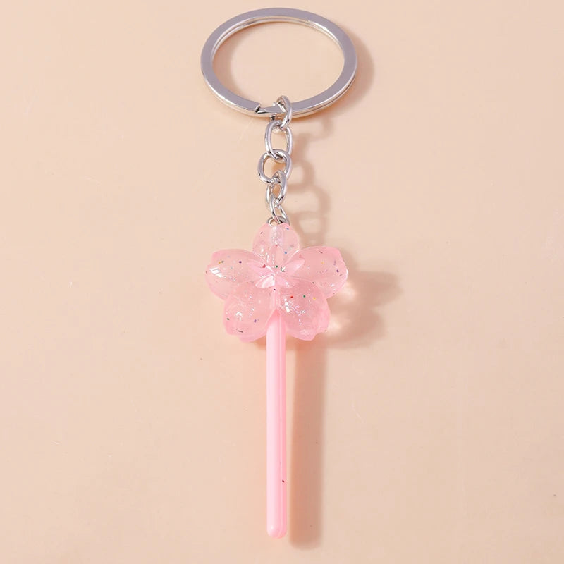 Lovely Resin Candy Lollipop Keychain Mini 3D Simulation Food Key Rings for Men Women Handbag Pendants DIY Kids Jewelry Gifts as picture shows 21