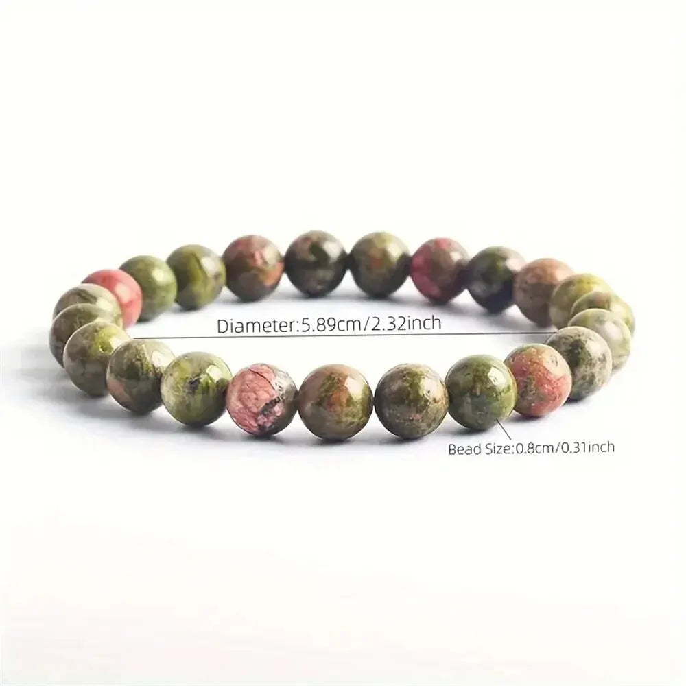 8MM Natural Epidote Zoisite Stone Bead Bracelet Homme Quartz Lava Tiger Eye Bracelet Made of Natural Stone Jewelry for Women