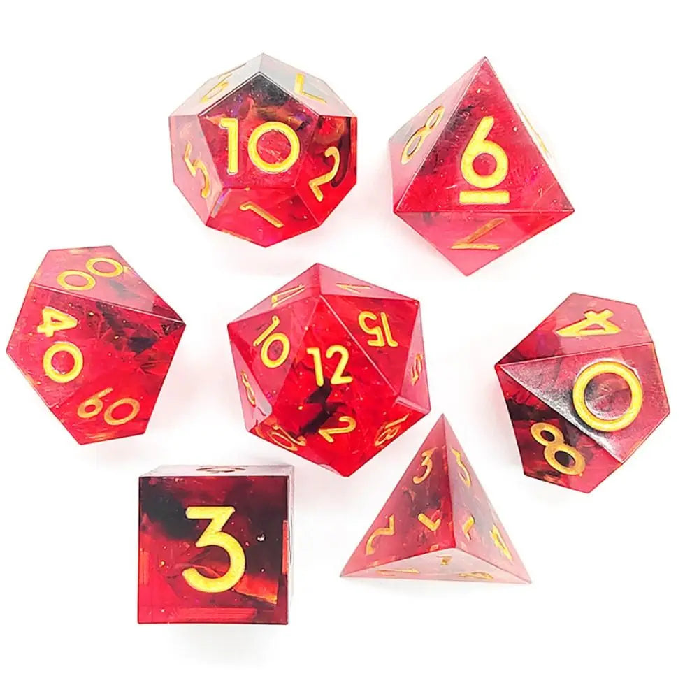 7Pc Colorful Digital Dice Resin Table Entertainment Tarot Game Party Toys Polyhedral for DND Dice Tabletop Role-Playing Supplies 5