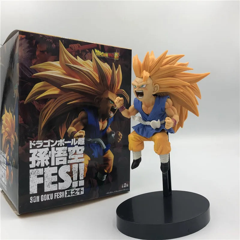 FigureCrazy Dragon Ball Z Figure Goku Super Saiyan 3 FES Kid Ver. PVC Action Figure DBZ Goku Vegeta Fighting Model Toy 20cm Real Boxed