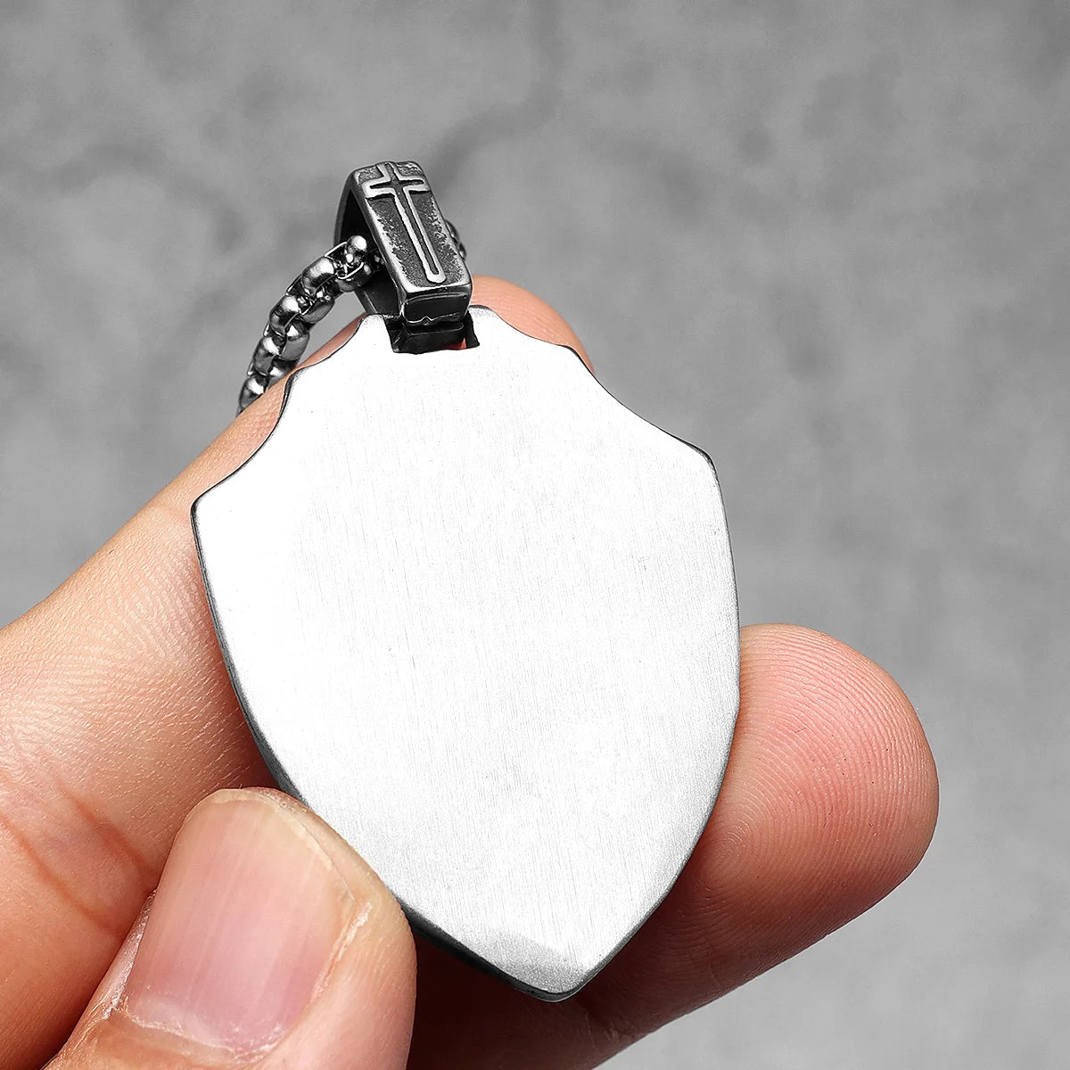 Archangel St.Michael Shield Amulet Stainless Steel Men Necklaces Pendant Chain Punk For Women Fashion Jewelry Gifts Wholesale