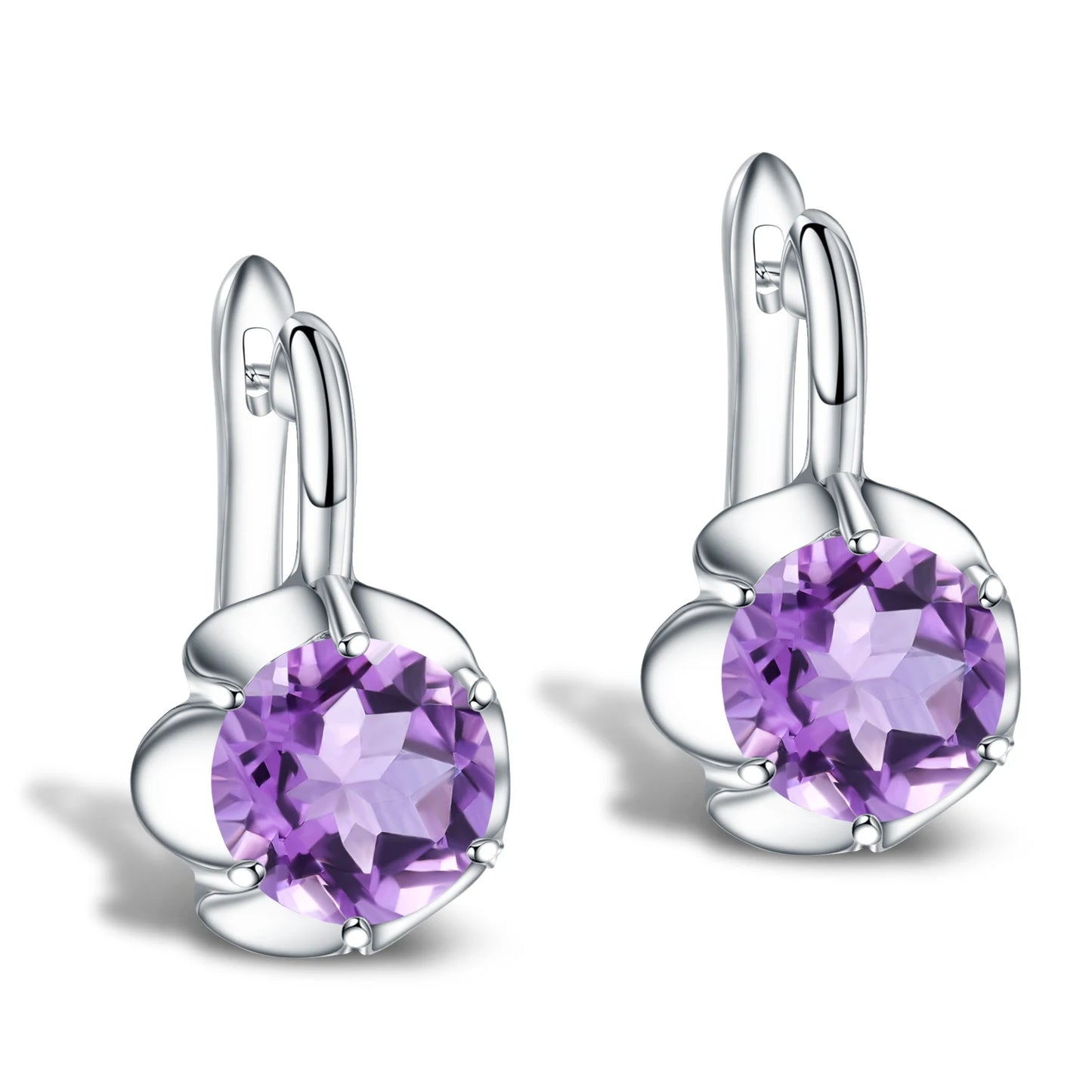 GEM'S BALLET Pure 925 Sterling Silver Fine Jewelry Oval 5.47Ct Natural Green Amethyst Birthstone Stud Earrings For Women Amethyst 925 Sterling Silver CHINA