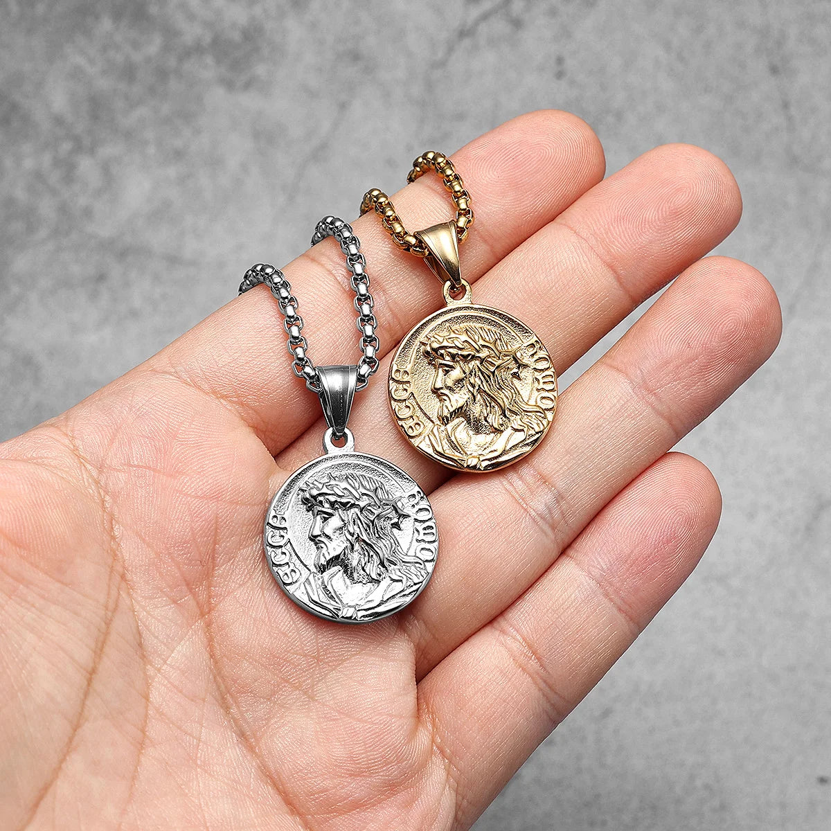 Jesus Simple Amulets Stainless Steel Men Necklaces Pendant Chain Punk For Women Fashion Jewelry Gifts Wholesale Dropshiping