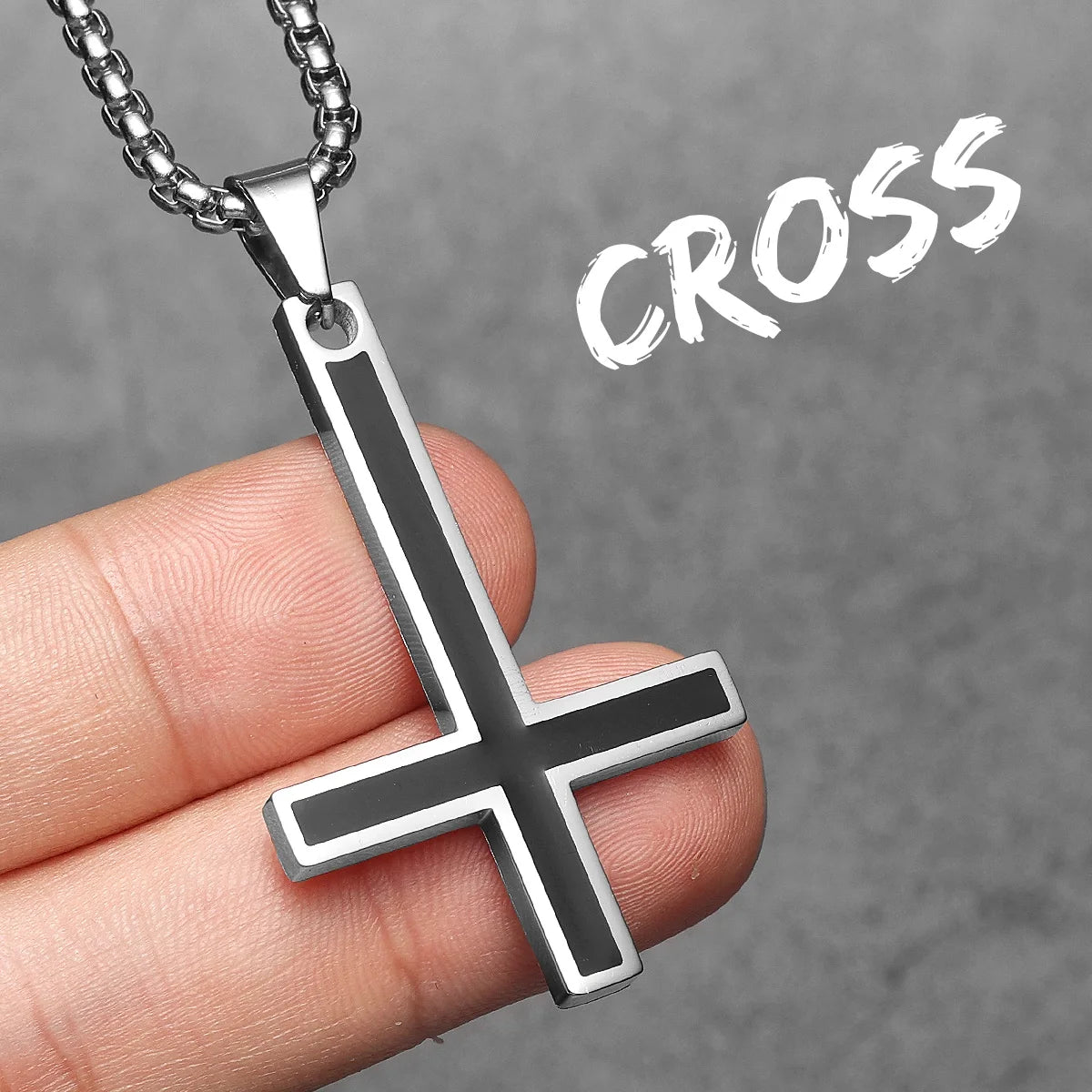 Saint Peter's Cross Simple Amulet Stainless Steel Men Necklaces Pendant Chain Punk Women Fashion Jewelry Gifts Wholesale Dropshiping