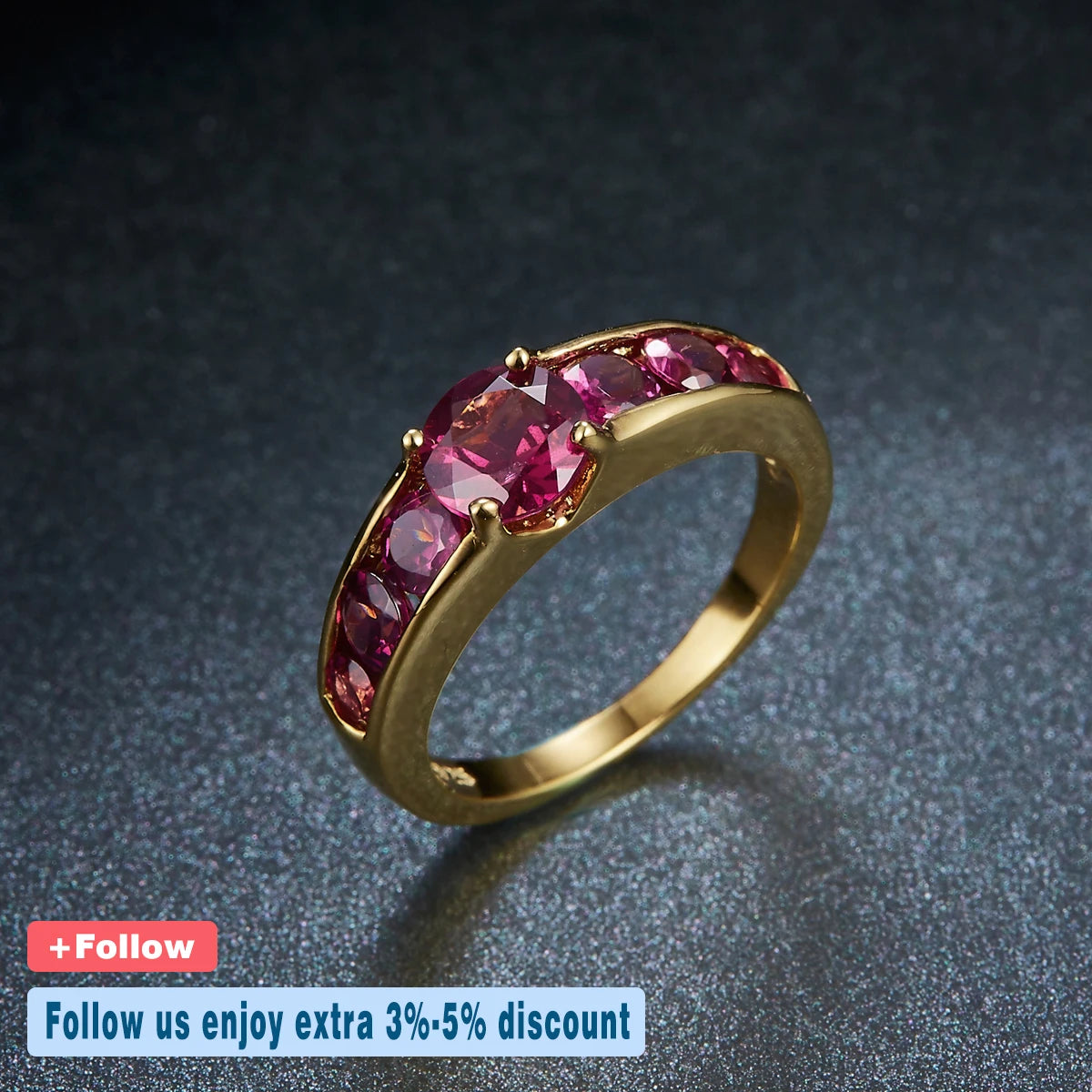 Natural Rhodolite Garnet 2.13 Carats Women's Ring Solid 925 Silver Yellow Gold Plated Rings Natural Gemstone Fine Jewelry Gift