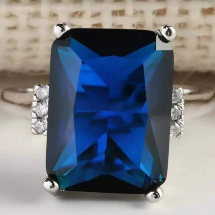 Engagement Ring European and American Fashion Horse Eye Ring High Quality Jewelry CR049blue