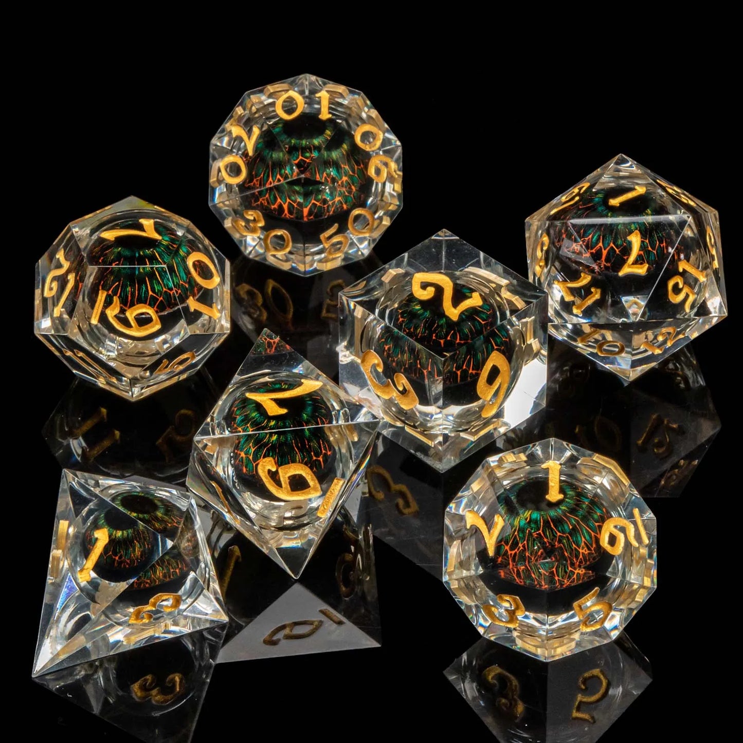 DND Eye Liquid Flow Core Resin D&D Dice Set For D and D Dungeon and Dragon Pathfinder Table Role Playing Game Polyhedral Dice AZ15