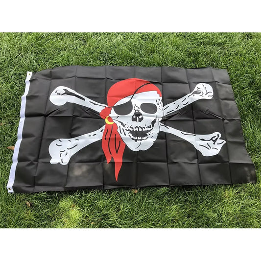 SKY FLAG 90x150cm Huge Skull and Cross Crossbones Jolly Roger Pirate Flags Holloween KTV polyester hanging banner for Decoration