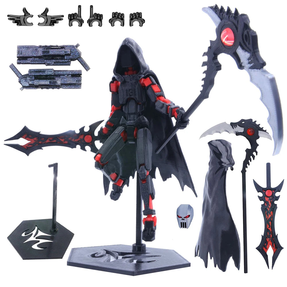 3D Printed Death/Swordsman Dummy 13 Action Figures Multi-Jointed Movable Lucky 13 Action Figure Nova 13 Action Figure for Gift