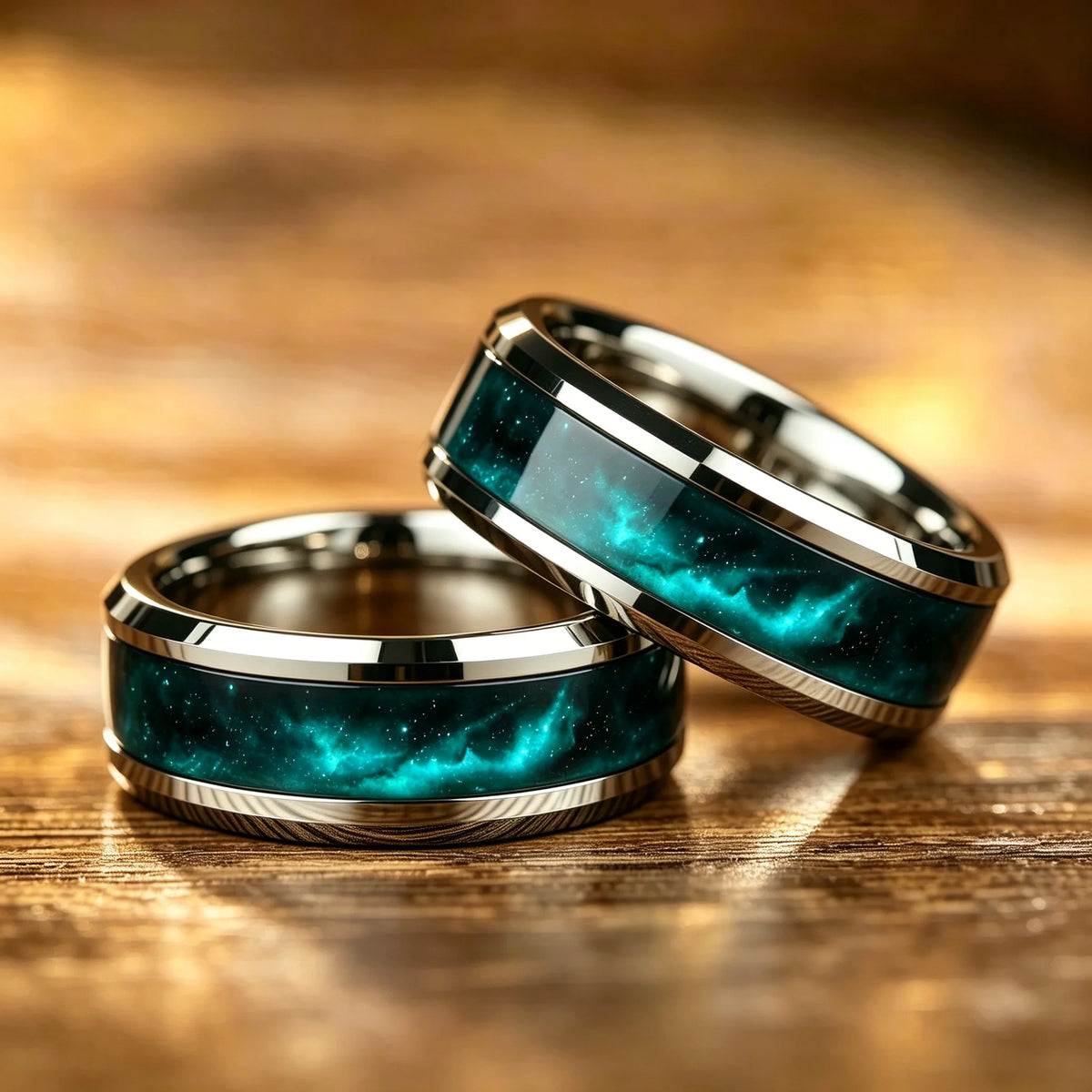 Wedding Band Jewelry with Deep Universe Nebula Pattern Stainless Steel Rings for Men, 8mm Galaxy Starry Sky Men Ring, Wholesale