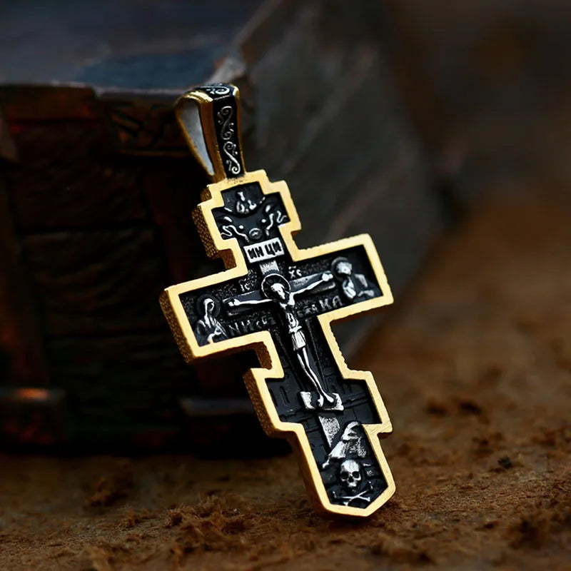 2022 NEW Men's 316L stainless-steel n Jesus Cross Amulet Pendant Necklace for teens punk biker Jewelry Gift free shipping