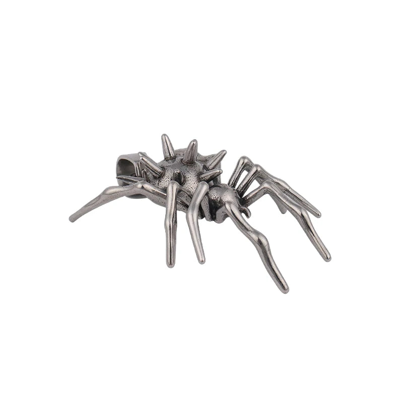 Popular Charm Stainless Steel Spider Pendant Chain for Men Women Gothic Singular Animal Necklaces Halloween Party Gifts Jewelry