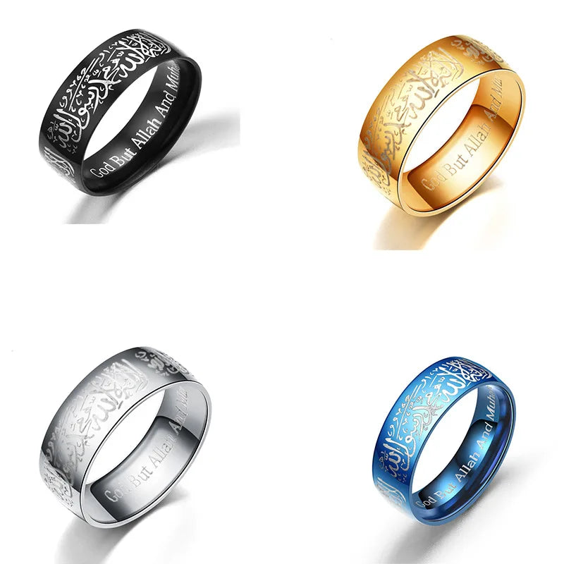 2025 Hot Selling Retro Titanium Steel 6mm/8mm Laser Engraving Ring For Women Men Jewelry Valentine Gifts Size 6-13