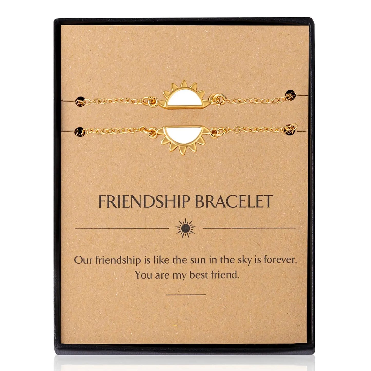 Stainless steel sun bracelet, round plaque, engraved gold chain, Christmas gift, birthday gift, couple gift