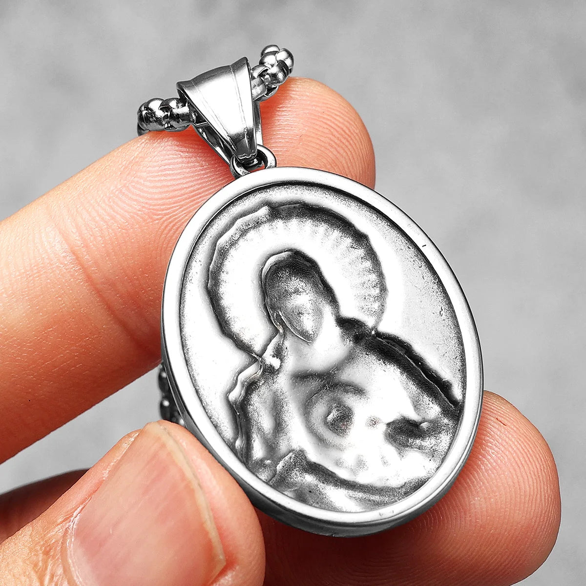 Christian Jesus Heart Cross Powerful Amulet Stainless steel Men Necklaces Pendant Chain New In For Women Jewelry Gifts Wholesale