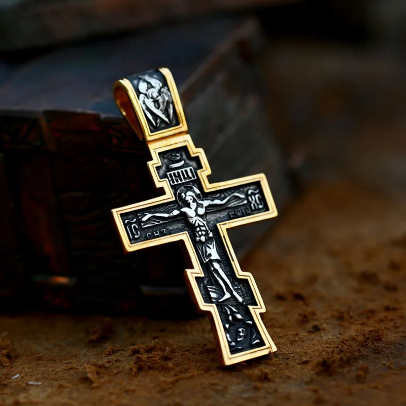 2022 NEW Men's 316L stainless-steel n Jesus Cross Amulet Pendant Necklace for teens punk biker Jewelry Gift free shipping