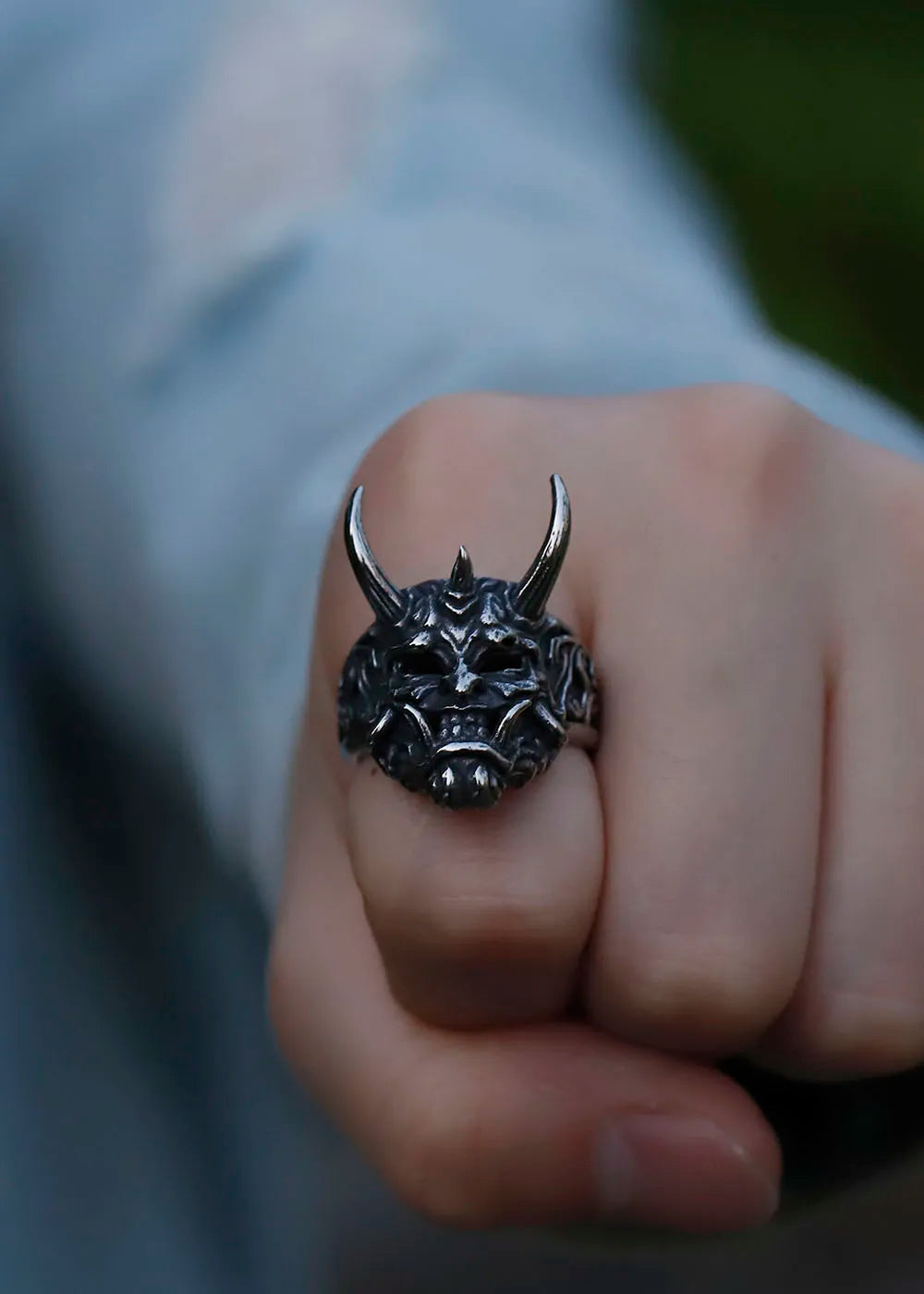 2022 NEW Men's 316L stainless-steel rings Retro Devil Skull Demon  gothic punk FASHION Jewelry Gifts