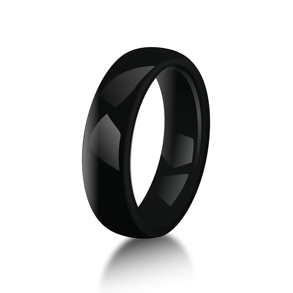 PINANNIE 6mm Wide Ceramic Ring for Men & Women, Wedding Band, Polished Jewelry Anniversary Gift for Him Her