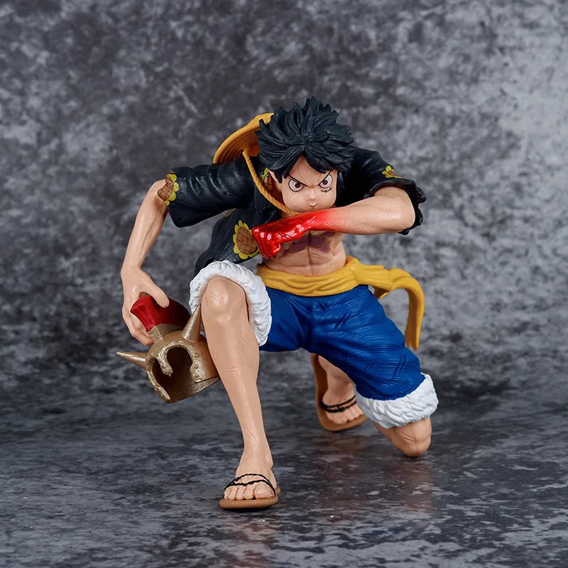 12cm One Piece Luffy Anime Figure Wano Country Gear 2 Action Figures Statue Figurine Collectible Model Doll Toys Ornament Gift