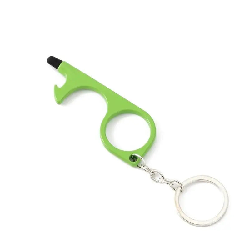 Multifunctional Hand Tool Edc metal Keychain Door Opener No Touch Hygiene Hand Antimicrobial Key 8