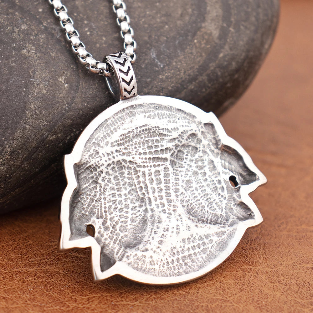 Classic Viking Fenrir Wolf Pendant Vintage Stainless Steel Nordic Rune Necklaces for Men Gift Fashion Charm Scandinavian Jewelry