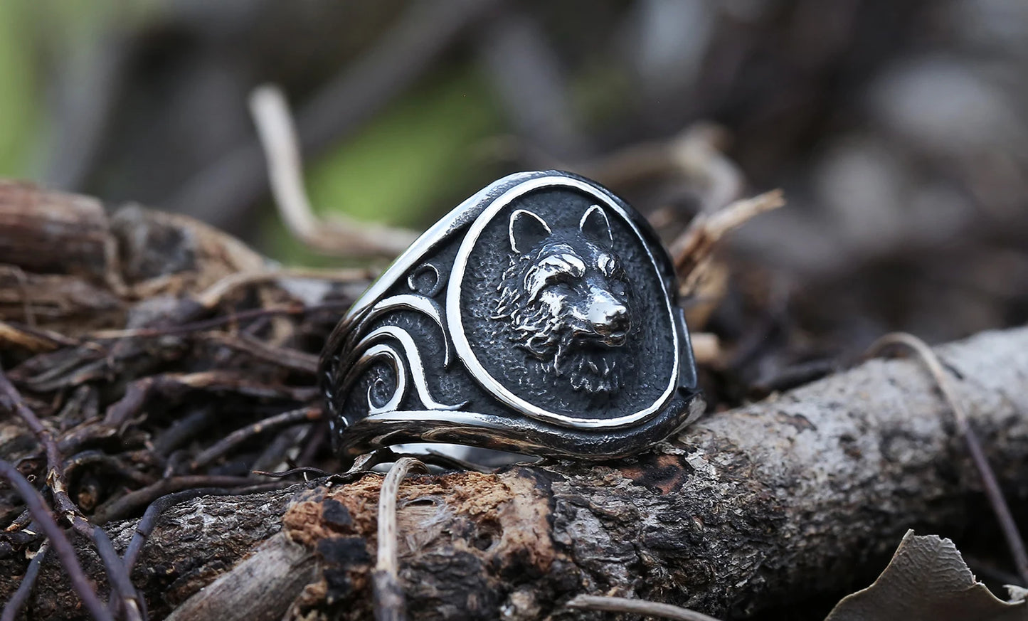 Viking Nordic Wolf Men Ring Animal Defense Totem Wolf Fashion Hip Hop Rock Unisex Finger Ring Punk Gift V237