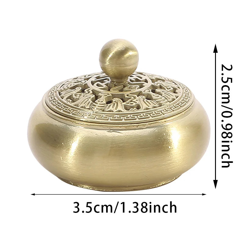 Retro Copper Lotus Pocket Hollow Out Incense Sticks Burner Brass Incense Holder With Cover Sandalwood Cense Buddhism Home Decor B