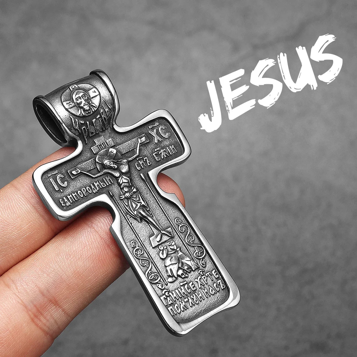 Jesus Big Cross Amulets Stainless Steel Men Necklaces Pendant Chain Punk For Women Fashion Jewelry Gifts Wholesale Dropshiping