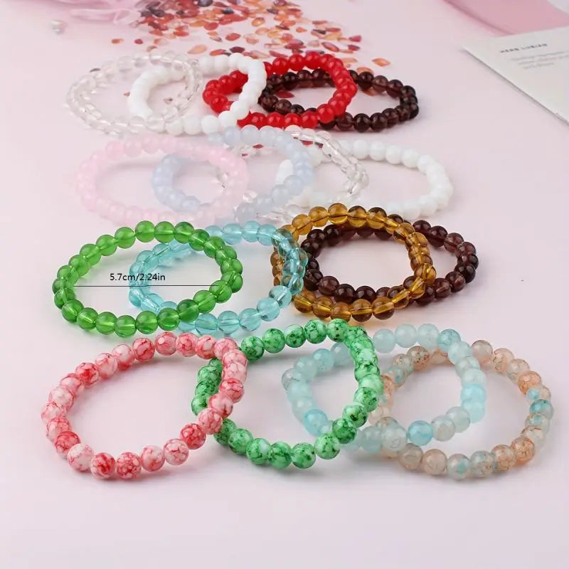 5-piece set 6-piece set 10-piece random color set natural crystal bead bracelet men's and women's elastic bracelet