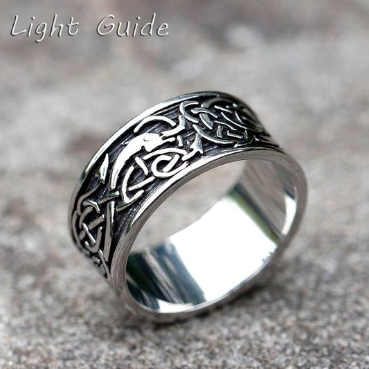 2022 NEW Men's 316L stainless-steel rings Odin dragon Rune Thor Hammer Nordic VIKING Amulet fashion Jewelry Gifts 13